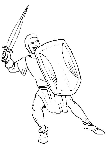 Plansa de colorat cu Cavaleri 44 39